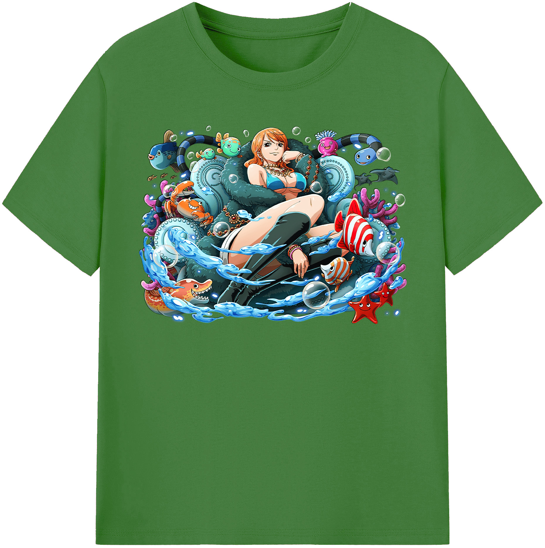 （画像用） ワンピース ナミ ONE PIECE Nami レディースカジュアルプリントTシャツ（綿100％）